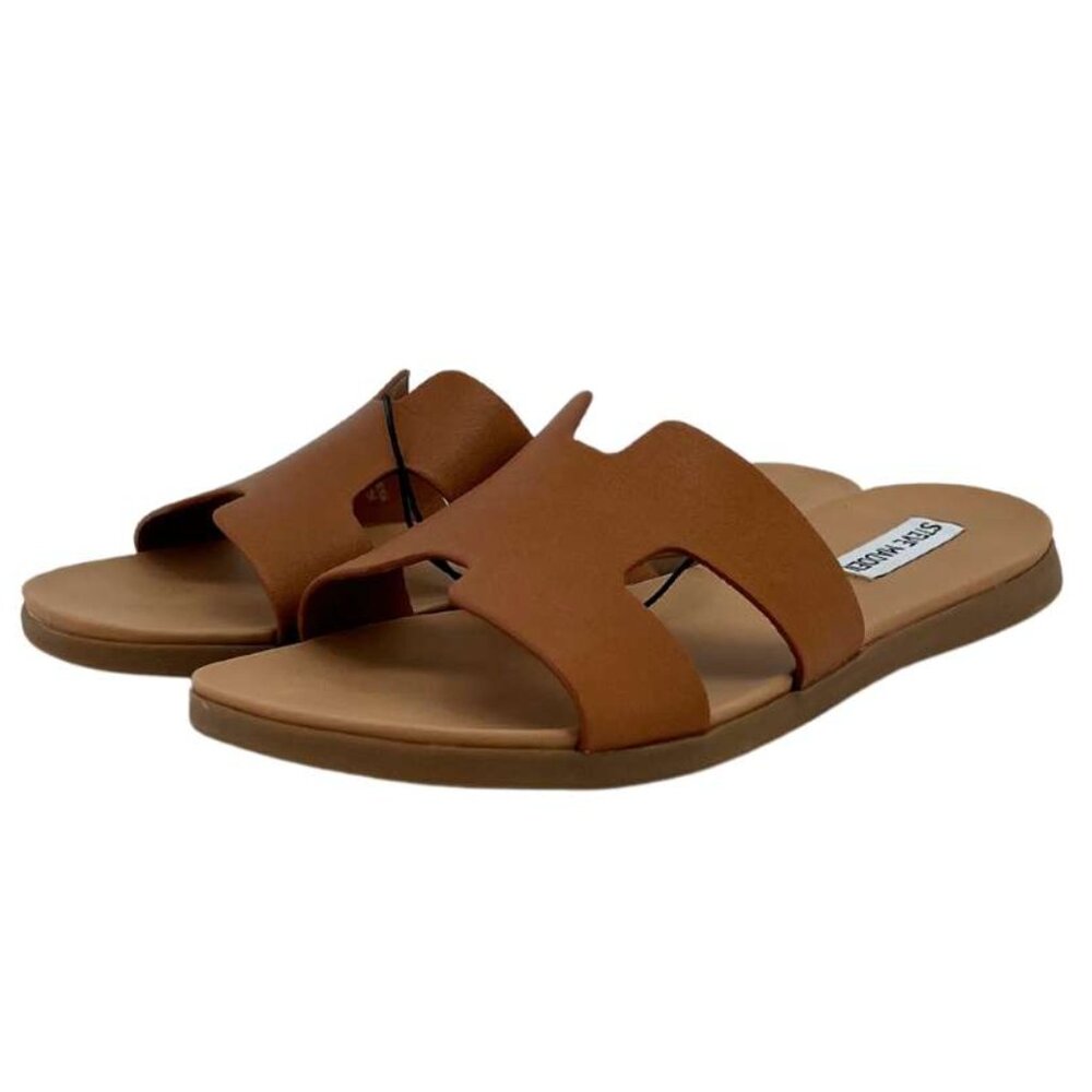 Steve Madden Women's Brown Leather Slide Sandals | Various Sizes